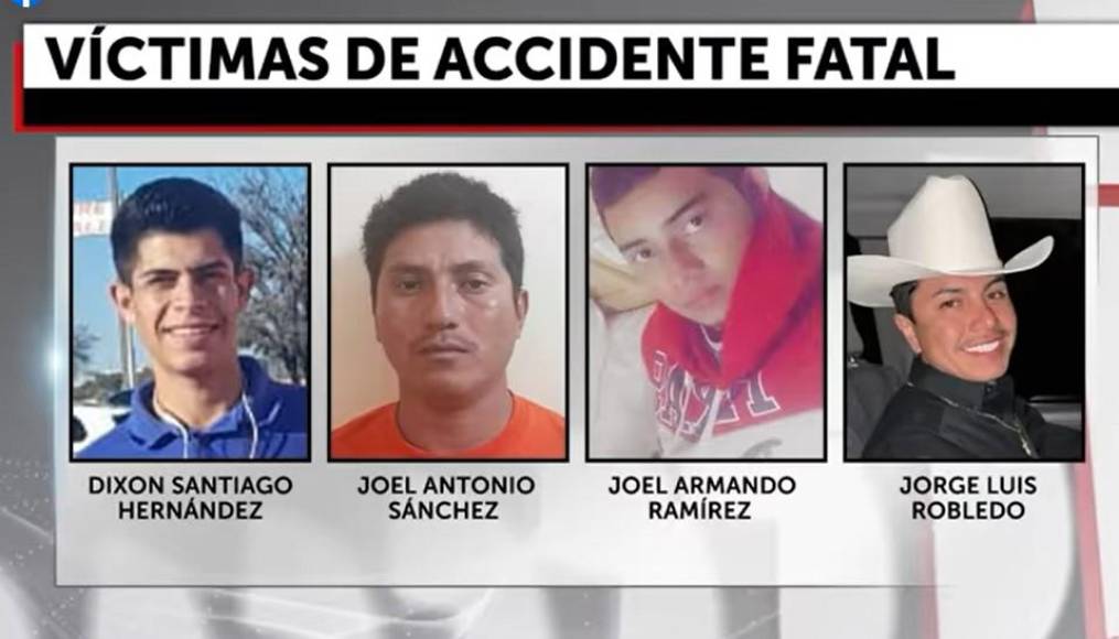 Los otros tres muertos fueron Dixon Santiago Hernández, Joel Antonio Sánchez, estos dos originarios de Nicaragua y Jorge Luis Robledo de México.