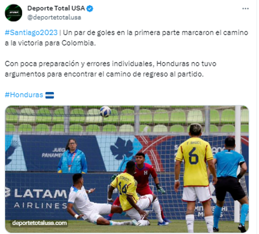 Deporte Total USA: “Con poca preparación y errores individuales, Honduras no tuvo argumentos para encontrar el camino de regreso al partido”.