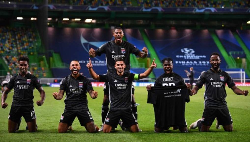 Así celebraron los jugadores del Lyon.