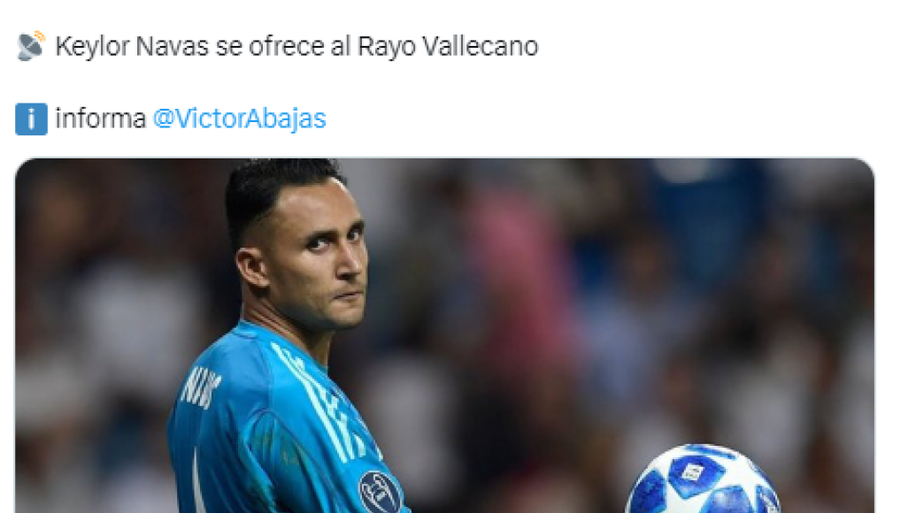 Medios afines al Rayo Vallecano también publican la probable llegada del tico como recambio del macedonio Stole Dimitrievski, que iría al Valencia la temporada que viene. Navas podría volver a la liga de España.