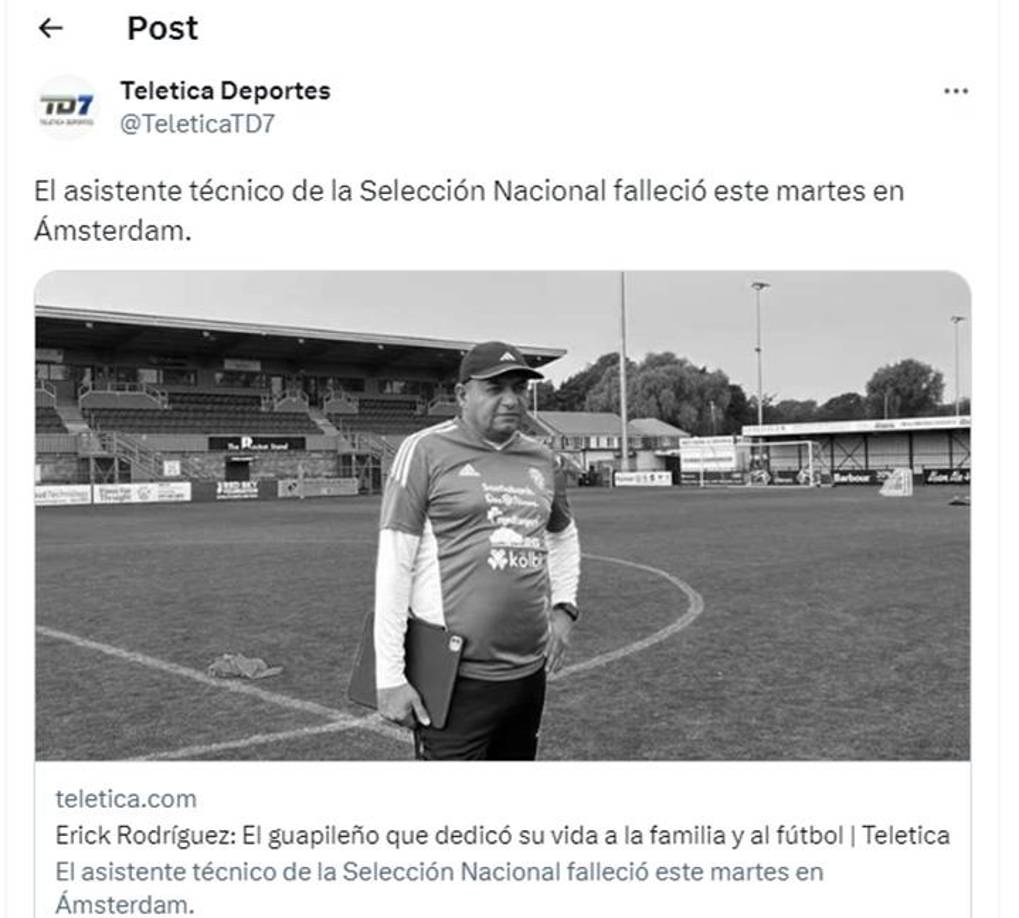 Fue en la capital de Países Bajos donde presentó los síntomas que hizo que la delegación costarricense decidiera que lo mejor era enviarlo a un hospital, en primer lugar para que estuviera en observación y a partir del domingo tuvo que ser internado donde se mantuvo hasta la madrugada de este martes cuando se dio su deceso.