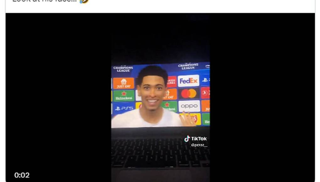 Jude Bellingham después respondió en redes sociales y reaccionó al video con unos emojis de risa y de un guiño.