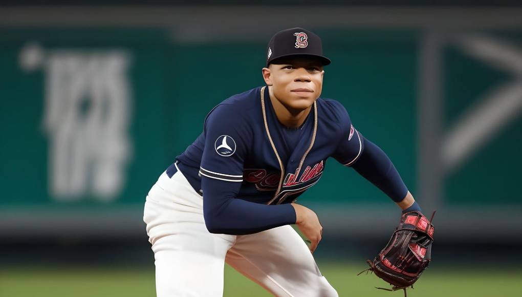 Kylian Mbappé siendo beisbolista por medio de la Inteligencia Artificial, IA.