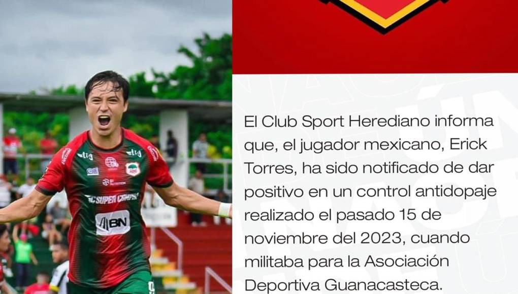 El ‘Cubo’ Torres salió positivo en una prueba antidopaje en el Herediano de Costa Rica, situación que lo ha mantenido alejado del fútbol durante tres meses y medio.