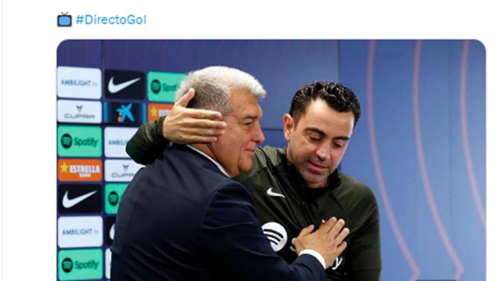 También GOL PLAY revela que “si el Barça perdía en Almería era muy posible la distitución de Xavi”. “El presidente valora y tiene en mente que Xavi no continúe la temporada que viene”.