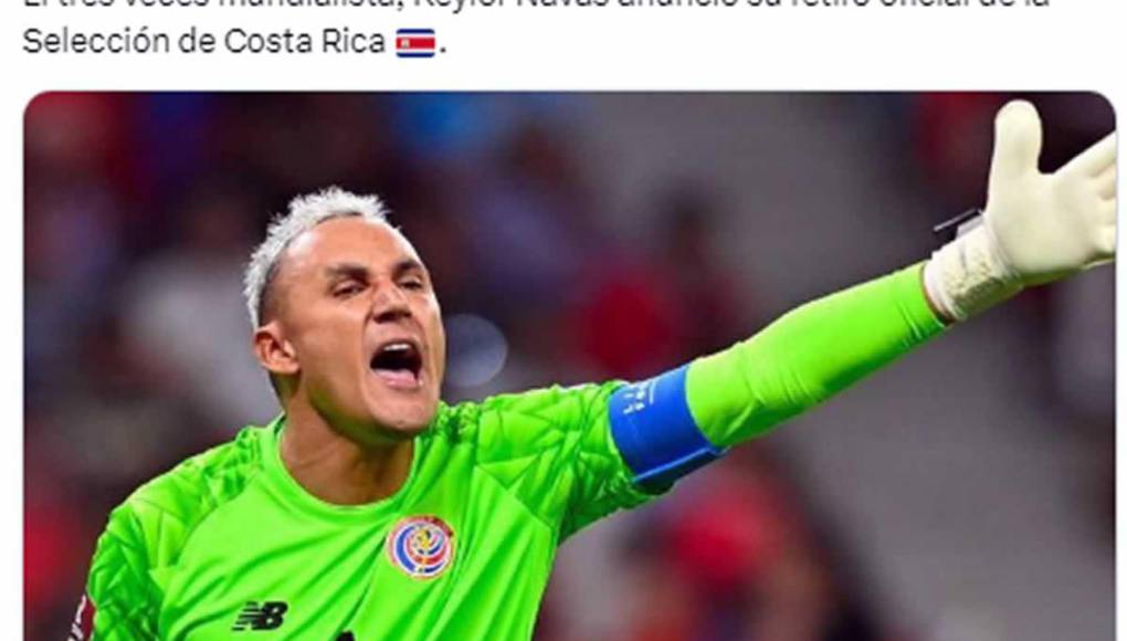 El periodista mexicano André Marín informó así del anuncio de Keylor Navas.