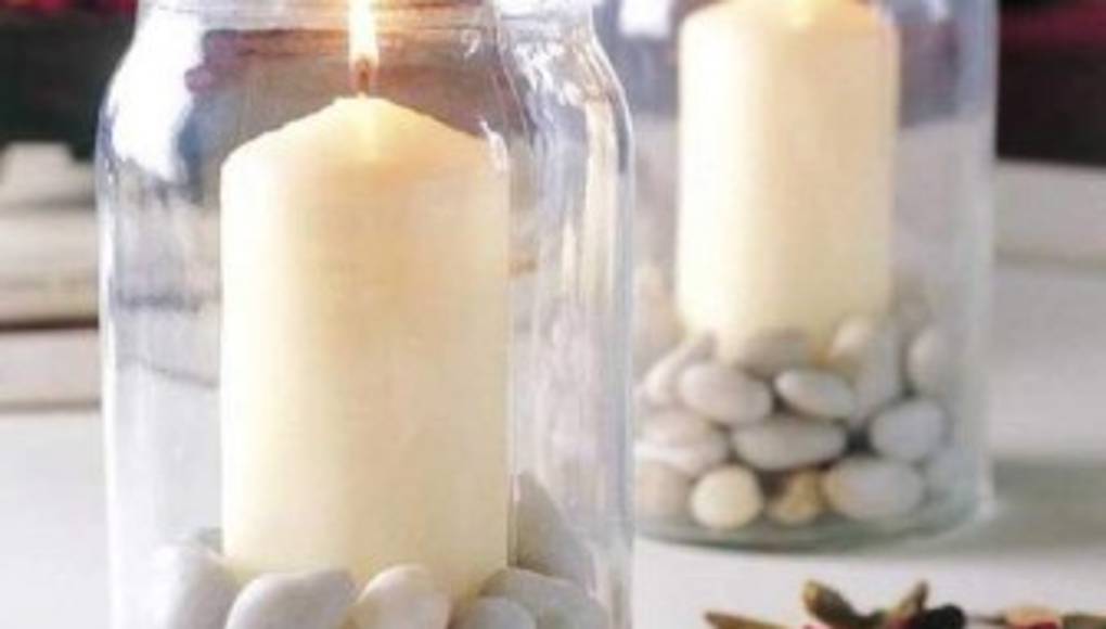 Elabore un atractivo portavelas de vidrio