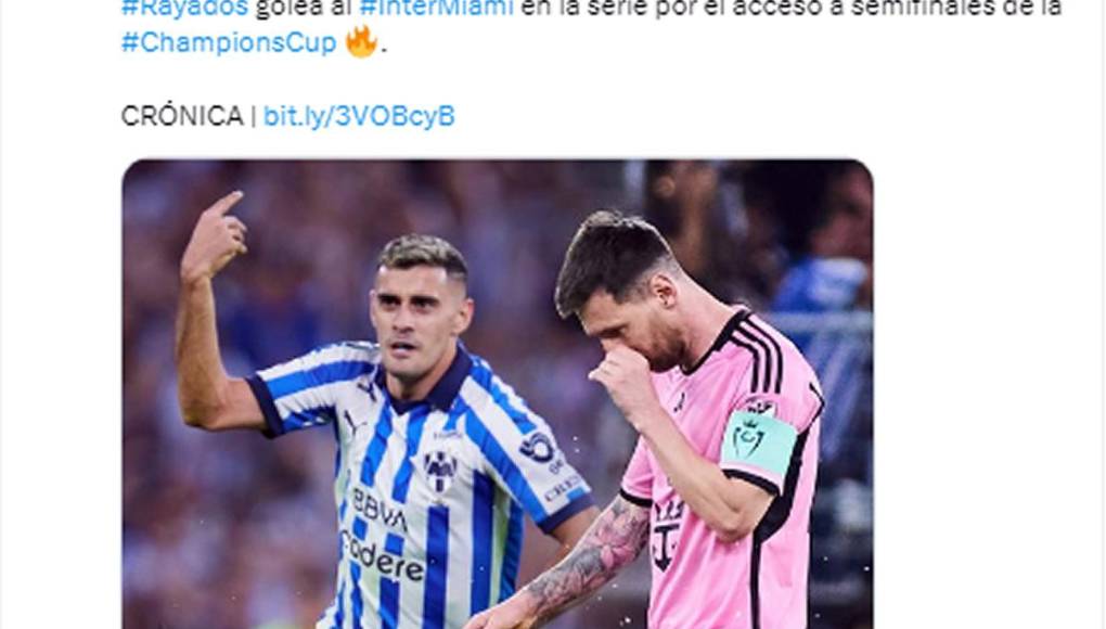 Fox Sports también destacó la eliminación de Messi contra el Monterrey de México.