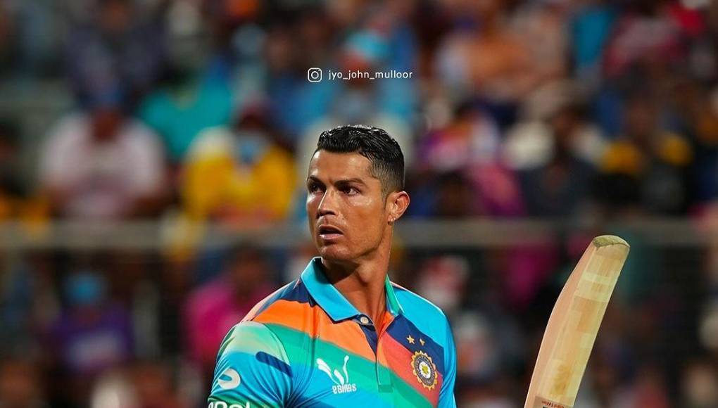 Cristiano Ronaldo siendo jugador de cricket por medio de la Inteligencia Artificial, IA.
