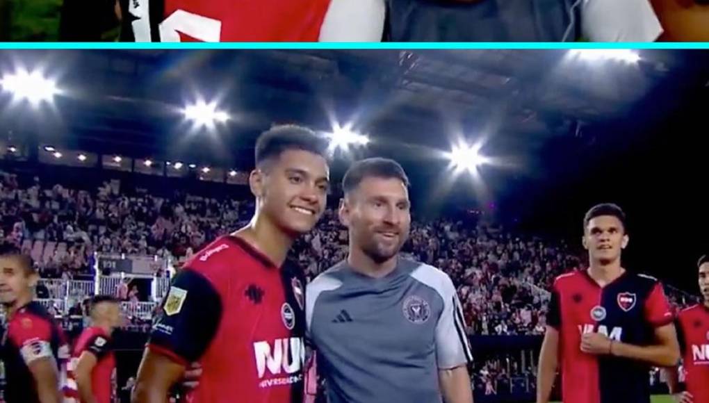 Todos los jugadores de Newell’s fueron a saludar, abrazar y expresarle su cariño a Lionel Messi. Luego, hicieron fila para tener cada uno su propia foto con él.