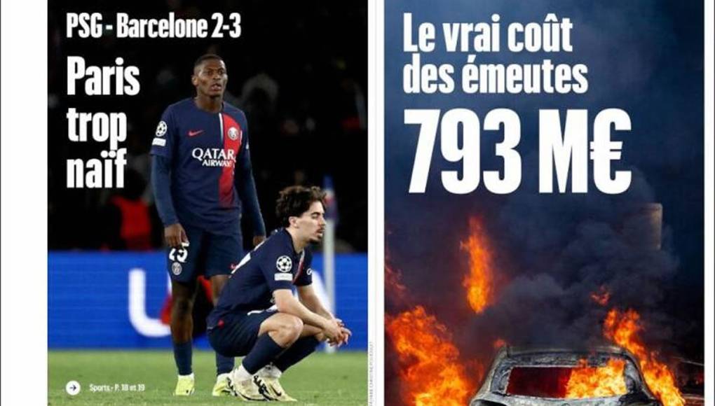 “París demasiado ingenua”, tituló Le Parisien sobre la derrota del PSG ante el Barcelona.