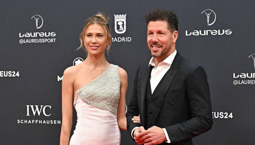 El entrenador argentino del Atlético de Madrid, Diego Simeone, y su esposa Carla Pereyra, se hicieron presentes en la gala de los Premios Laureus del Deporte Mundial.