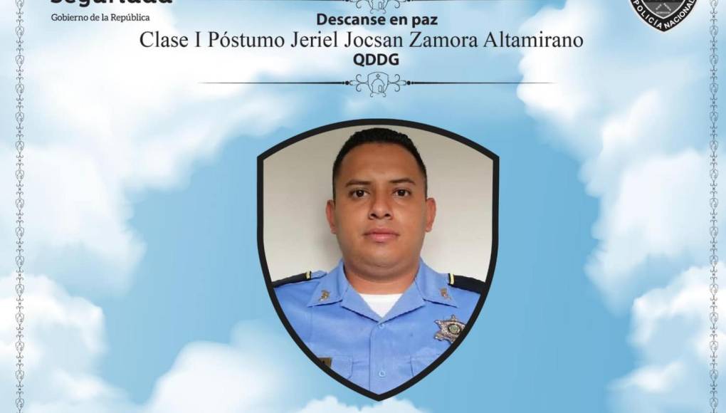 La Policía Nacional lamentó la muerte de Jeriel Zamora, quien fue reconocido por la Policía Nacional como “Héroe Nacional”