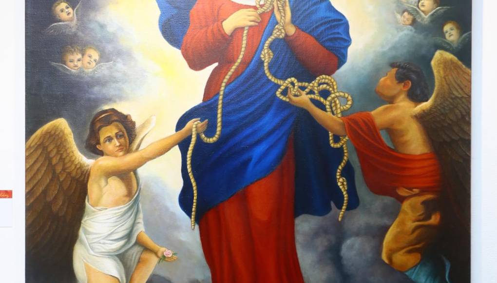 ”Virgen Desatanudos”, óleo sobre lienzo, obra de Marco Rietti