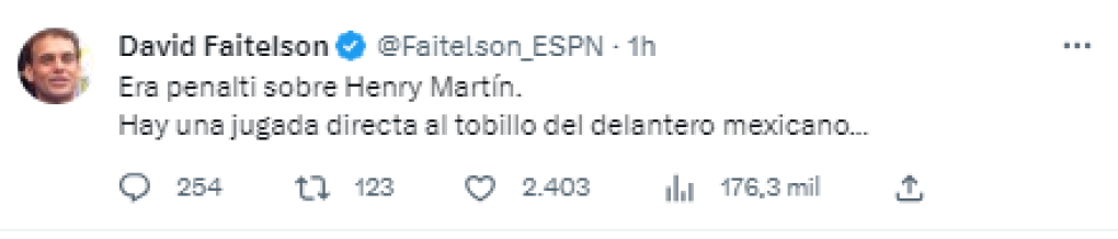 Faitelson se pronunció sobre el gol anulado por el silbante catracho a favor de México. 