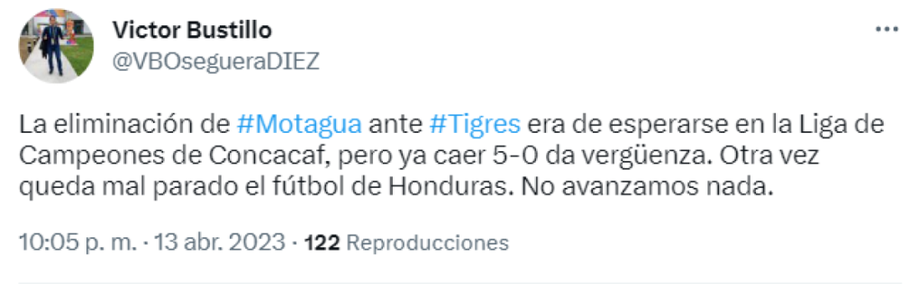 “Era de esperarse en la Liga de Campeones de Concacaf, pero caer 5-0 da vergüenza”, así reaccionó Victor Bustillo de Diario DIEZ.