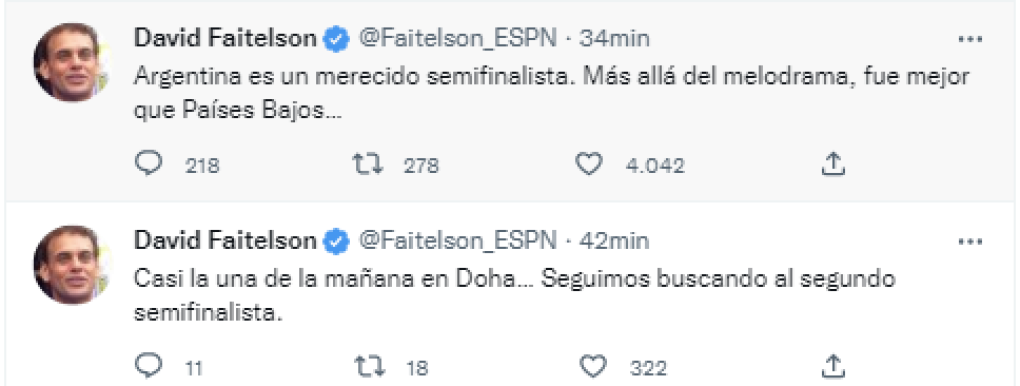 El polémico periodista mexicano,David Faitelson, resaltó la participación de Argentina en Qatar.