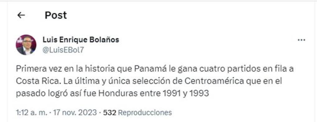 Luis Enrique Bolaños recordó a Honduras con un dato. 