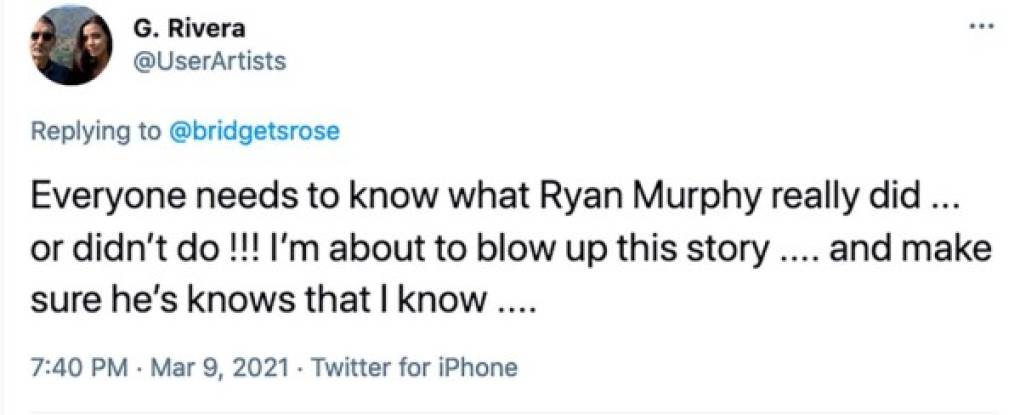 El padre de Naya Rivera critica a Ryan Murphy por no cumplir las promesas hechas después de la muerte de la estrella.