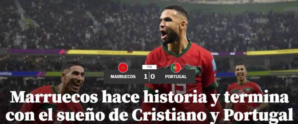 Mundo Deportivo de España: “Marruecos hace historia y termina con el sueño de Cristiano y Portugal”.