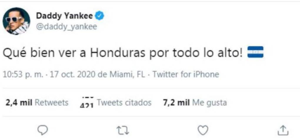 Daddy Yankee dejó un tremendo mensaje tras el triunfo de Teófimo López: 'Qué bien ver a Honduras por todo lo alto', escribió .