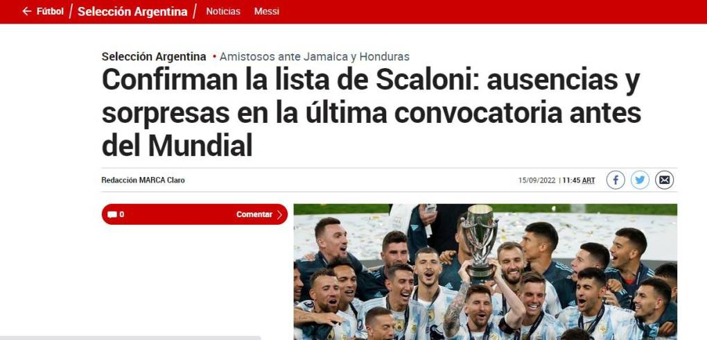 Diario Marca de España: Ausencias y sorpresas en la última convocatoria antes del Mundial.