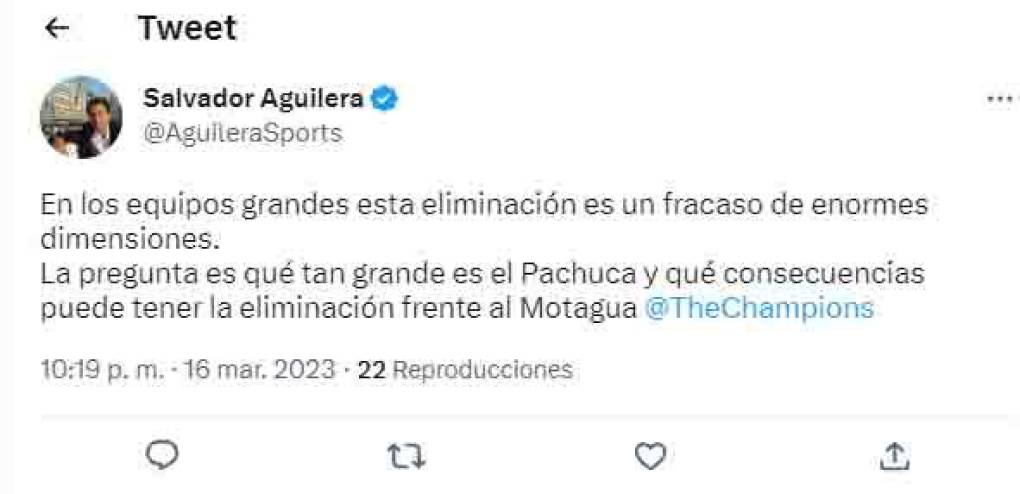 Periodistas mexicanos se han pronunciado.¿Qué tan grande es el Pachuca? se preguntó Salvador Aguilera.