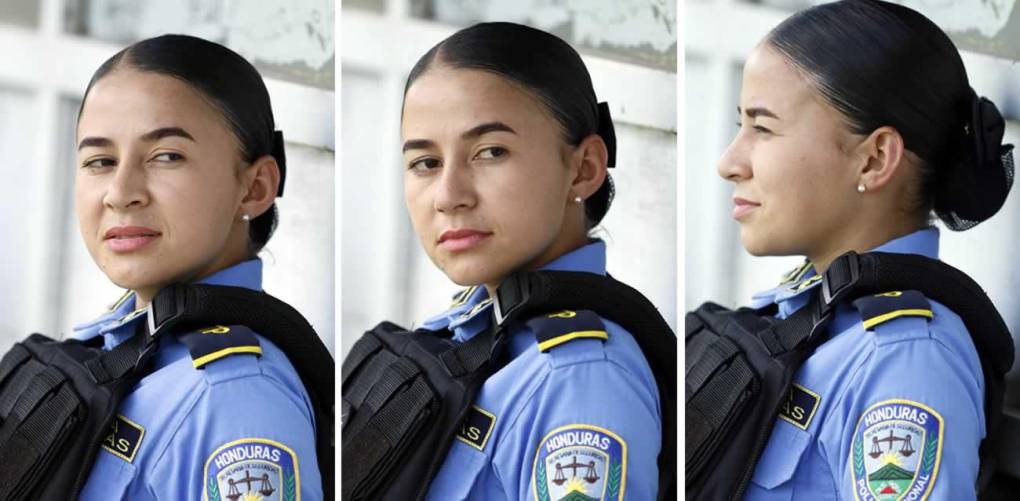 La guapa mujer policía que cautivó en el estadio Yankel Rosenthal durante el derbi Marathón-Real España.