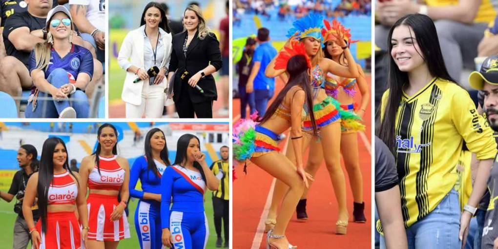 Las bellas chicas que adornaron el partido de vuelta de la final del Torneo Clausura 2022 entre Real España y Motagua en el estadio Olímpico.