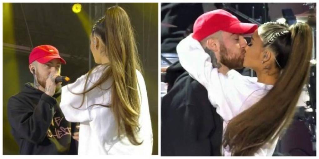 Ariana interpretó junto a su novio Mac Miller el tema 'The Way', la emoción fue tanta que se dieron un beso durante la interpretación.<br/>