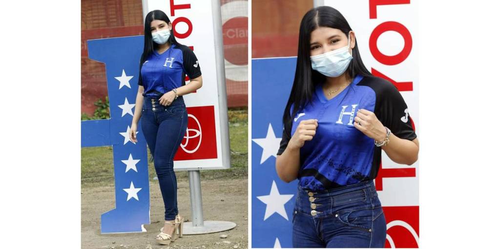 La modelo hondureña Jeimi González reapareció en el estadio Olímpico después de dar a luz. Luce impecable.