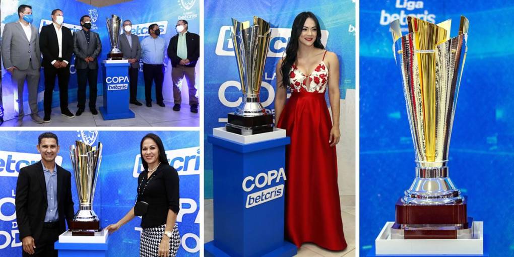 Las imágenes de la presentación de la Copa Betcris que levantará el campeón del Torneo Apertura 2021 de la Liga Nacional de Honduras.