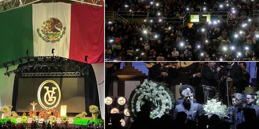 Alrededor de siete mil fanáticos acompañaron a la familia de Vicente Fernández, el “Charro de Huentitán,” a darle el último adiós en un homenaje de cuerpo presente que se llevo a cabo en la arena VFG en Guadalajara, Jalisco.