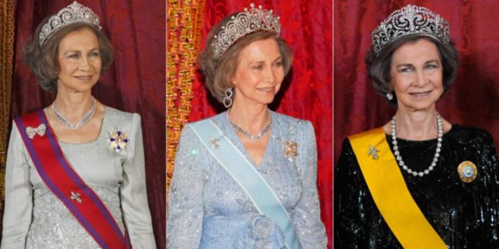 La llamada tiara Flor de Lis es una gran diadema cuajada de diamantes engastados en platino con el emblema de la familia real española y de gran valor.