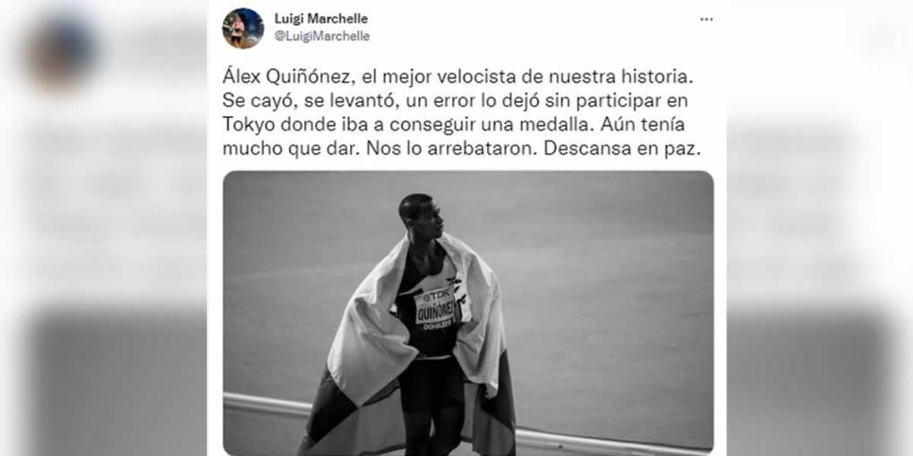 Una mezcla de dolor y malestar invadió este sábado a los ecuatorianos tras conocer detalles del asesinato del atleta Alex Quiñónez, acribillado anoche por desconocidos que le dispararon junto a un amigo, cerca de su domicilio en la ciudad costera de Guayaquil.