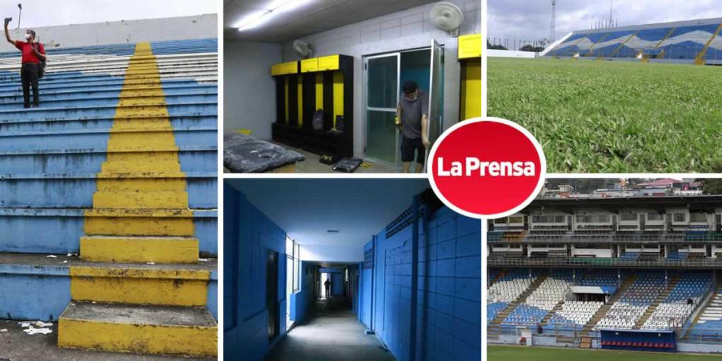 Así luce el estadio Francisco Morazán para el partido decisivo de la Gran Final del Torneo Apertura 2021 entre Real España y Olimpia.