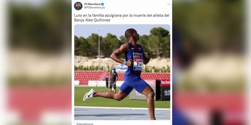 Así lamentó el FC Barcelona el asesinato de Alex Quiñónez.