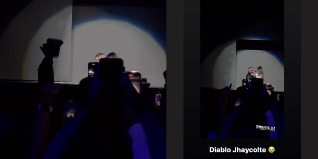Jhay Cortez y Mia Khalifa se comen a besos en pleno concierto