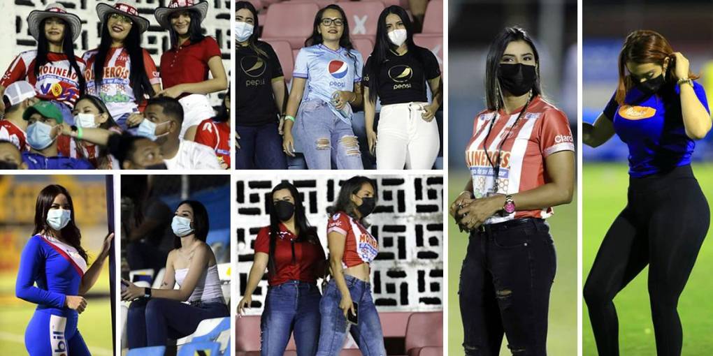 Imágenes del ambiente que se vivió en la jornada 16 del Torneo Apertura 2021 con lindas chicas que han adornado los estadios de la Liga Nacional de Honduras.