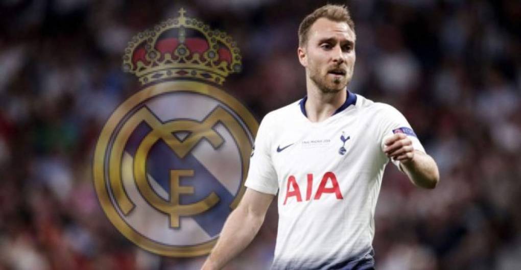 Florentino Pérez, tendría pensado lanzarse por el jugador del Tottenham, Christian Eriksen, una vieja ilusión del Madrid para reforzar el centro del campo. Inclusive se menciona que habrían llegado a un acuerdo para llegar en el 2020.