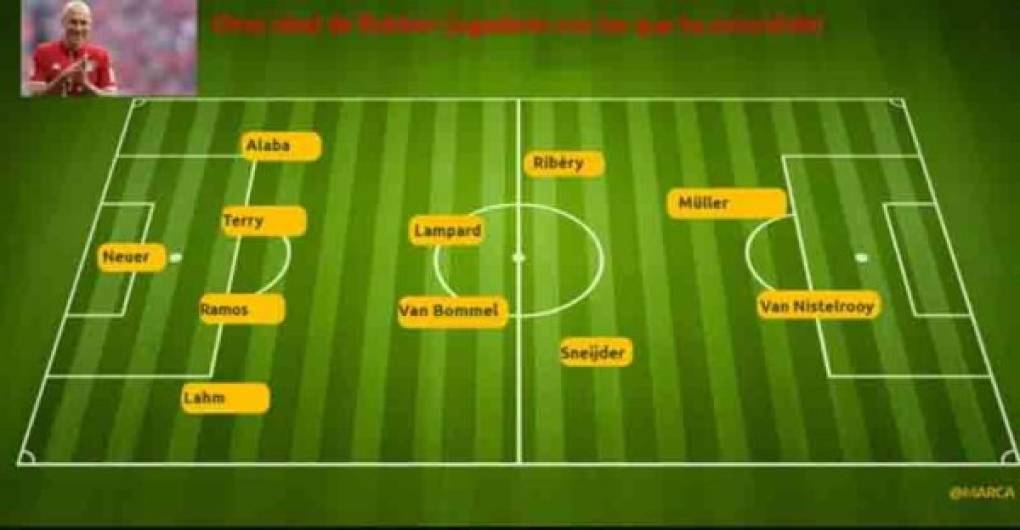 El holandés Arjen Robben dio este 11 ideal con jugadores con los que ha jugado.
