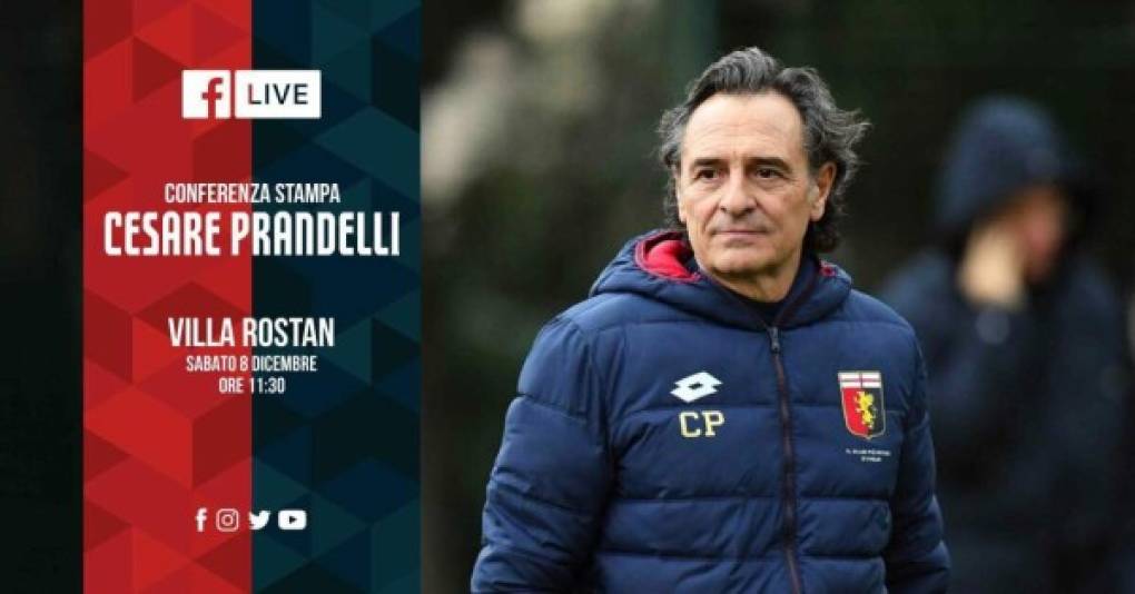 El Génova de la Serie A italiana ha hecho oficial el fichaje del entrenador italiano Cesare Prandelli, que a partir de ahora de hará cargo del equipo que hasta ahora dirigía Ivan Juric.