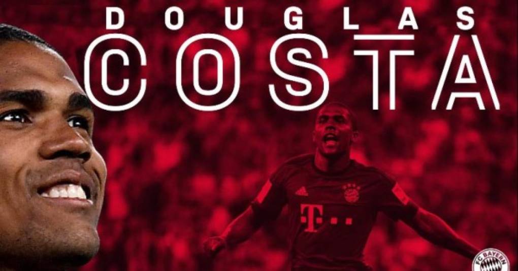 El brasileño Douglas Costa regresa al Bayern Munich. El extremo vuelva al fútbol alemán. El gigante bávaro arregló una cesión con la Juventus de Turín. <br/>