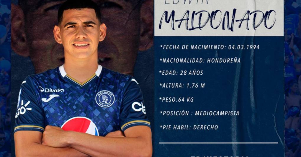 El Motagua hizo oficial el fichaje del centrocampista Edwin Maldonado, quien llega procedente del Honduras Progreso.