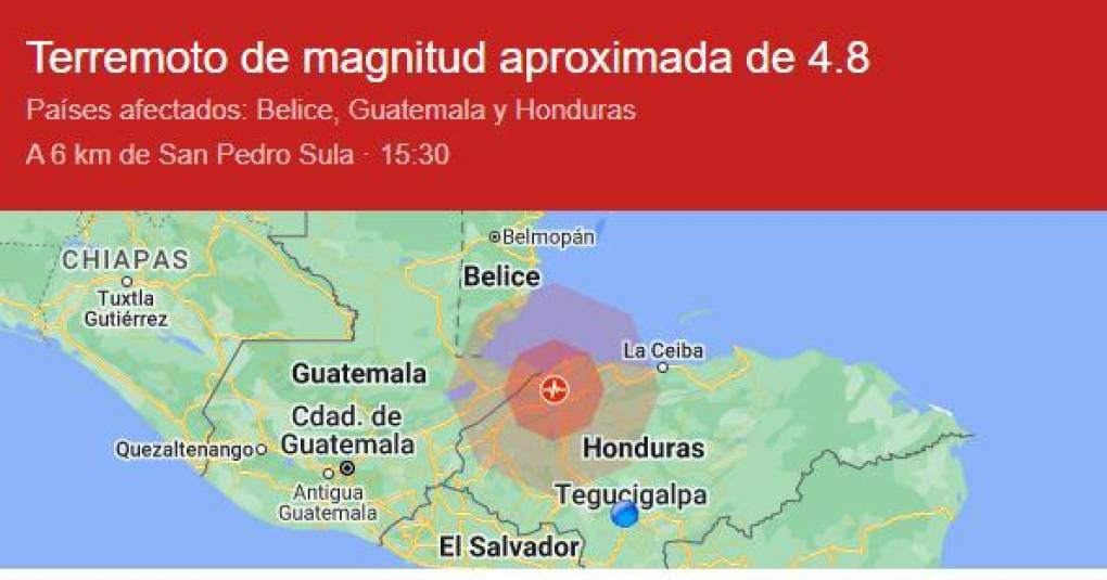 Dos minutos después, Honduras fue sacudida por un segundo temblor a las 3:30 pm. 