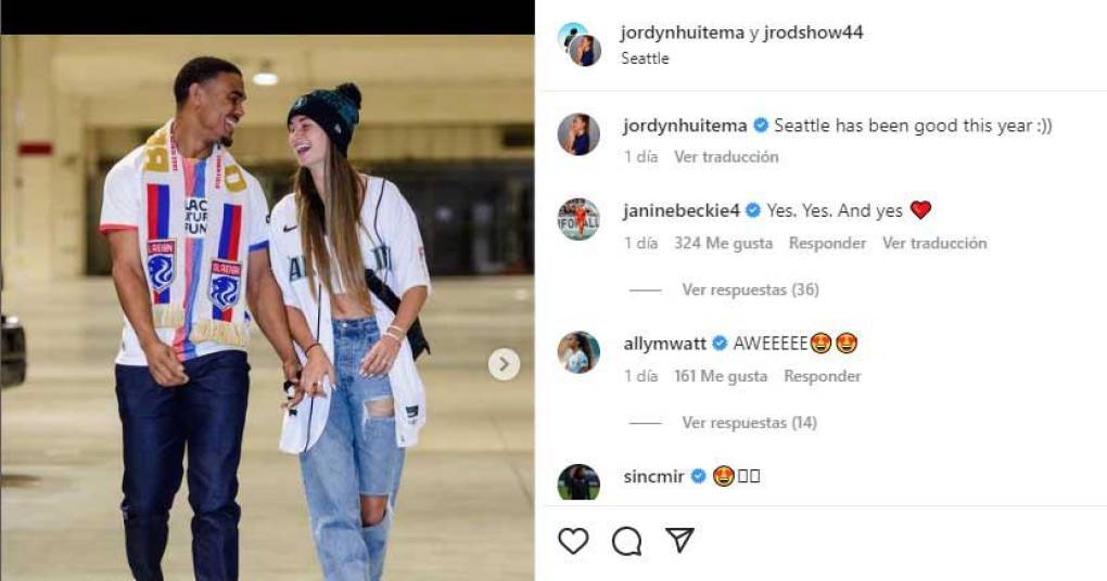 Jordyn Huitema publicó en su cuenta oficial de Instagram su noviazgo con el beisbolista dominicano. Muchos se vieron sorprendidos ya que muestra que definitivamente se olvidó por completo de Alphonso Davies. 