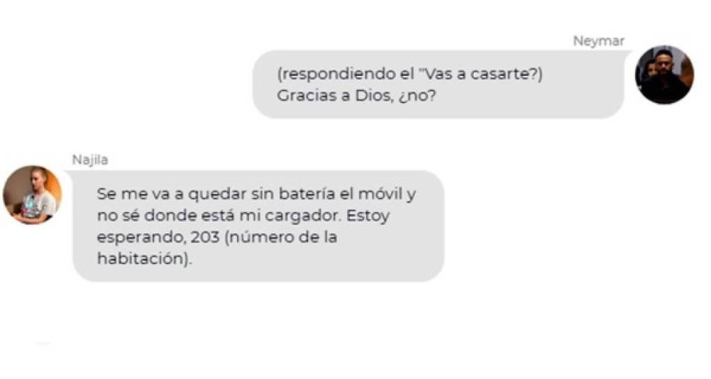 Después de filtrarse el video de Neymar y Najila Trindade en el hotel de París, ahora las televisiones Record y Globo han revelado esta conversación de WhatsApp entre el jugador y la modelo, un día después -el 16 de mayo- de la supuesta violación que denuncia la chica.