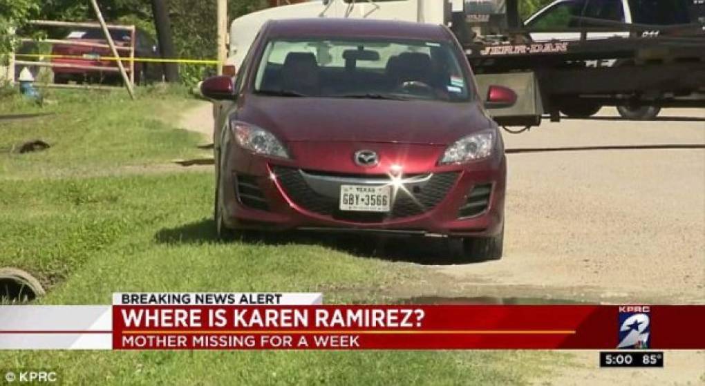 El carro de Karen Ramírez fue encontrado con rastros de sangre.