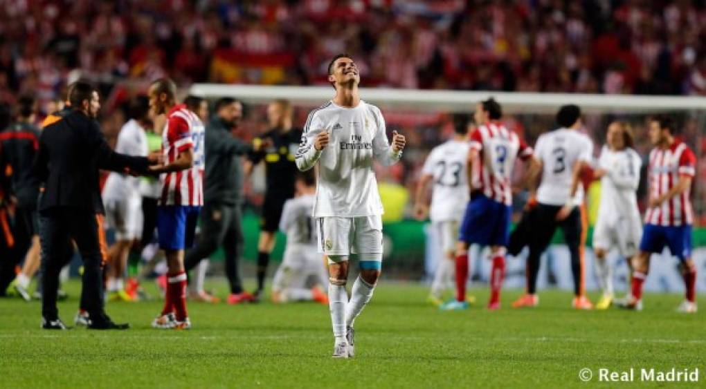 2014<br/>Triunfo. Cristiano Ronaldo es fundamental para que Real Madrid gane La Décima Champions League. Anotó un gol de penal en la victoria 4-1 contra Atlético de Madrid, disputada en Lisboa, Portugal. Fue el goleador del torneo.