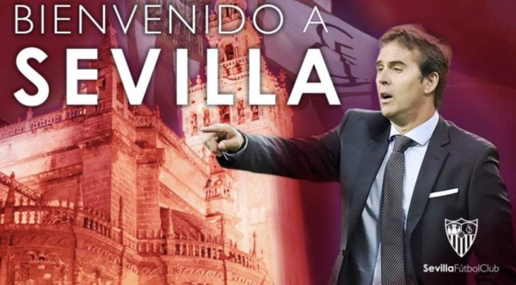 Julen Lopetegui: Tras su terrible paso por el Real Madrid, el entrenador español ha sido designado como nuevo director técnico del Sevilla. Firmó por tres temporadas con el club sevillista.